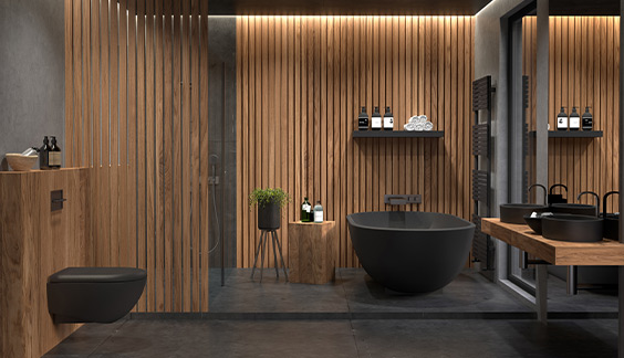 Badezimmer mit Stuhl